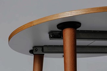 Кухонный раздвижной круглый стол Шпон Дуба д. 90 см МДФ в Югорске - предосмотр 7