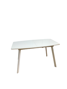 Обеденный раздвижной стол AA1400 (белый/стекло белое глянец) в Нижневартовске