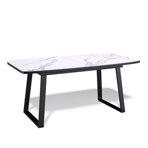 Обеденный раздвижной стол AZ1400 (черный/керамика мрамор белый) в Радужном