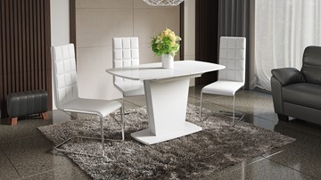 Кухонный стол раздвижной Честер тип 2, цвет Белый/Стекло белый глянец в Лангепасе - предосмотр 2