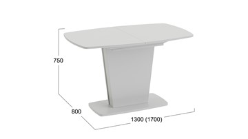 Кухонный стол раздвижной Честер тип 2, цвет Белый/Стекло белый глянец в Нягани - предосмотр 3