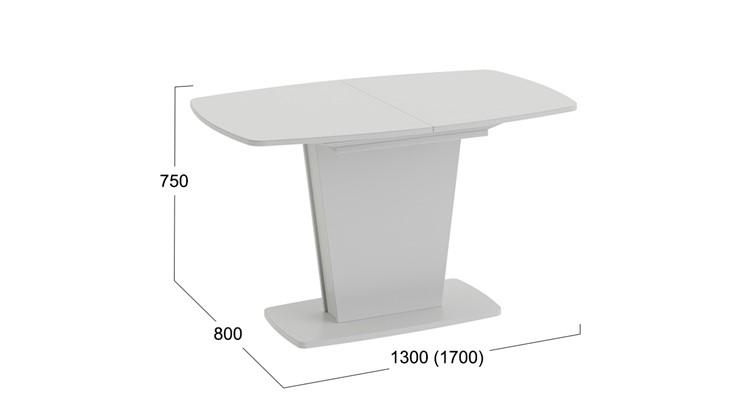 Кухонный стол раздвижной Честер тип 2, цвет Белый/Стекло белый глянец в Радужном - изображение 3