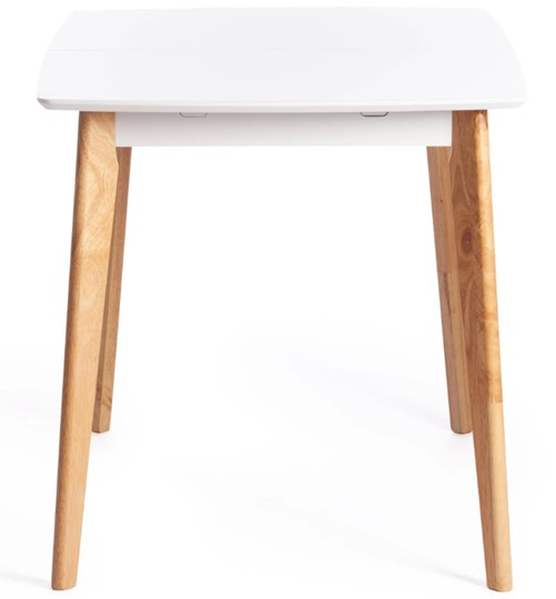 Стол раздвижной Claire, дерево гевея/МДФ, 110+30x75x75 Белый/натуральный арт.15111 в Нягани - изображение 2