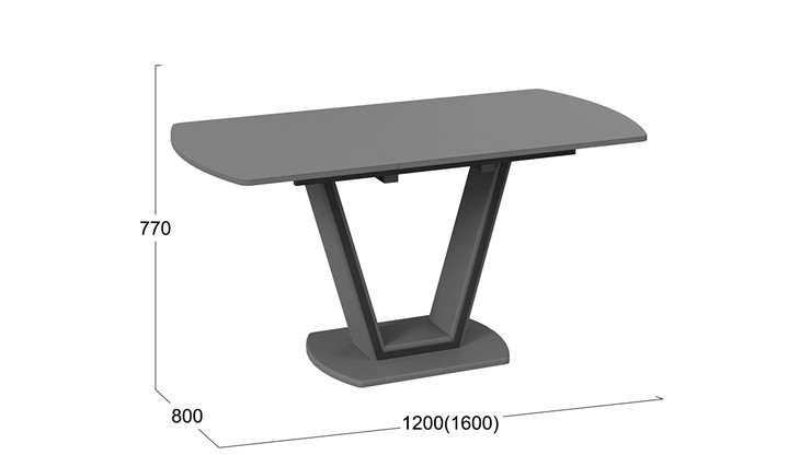 Обеденный раздвижной стол Дели Тип 2 (Серый софт, Стекло матовое серое) в Когалыме - изображение 2