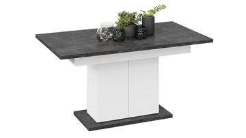 Кухонный стол раздвижной Детройт тип 1 (Белый/Ателье темный) в Пыть-Яхе