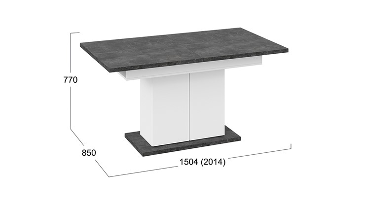 Кухонный стол раздвижной Детройт тип 1 (Белый/Ателье темный) в Урае - изображение 7