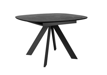 Керамический кухонный стол DikLine BK100 Керамика Черный мрамор/подстолье черное/опоры черные в Нижневартовске