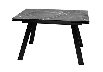 Стол кухонный раздвижной DikLine DKL140 Керамика Черный мрамор/опоры черные (2 уп.) в Сургуте