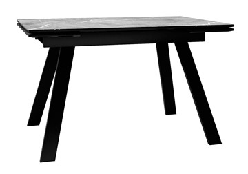 Кухонный стол раскладной DikLine DKL140 Керамика Серый мрамор/опоры черные (2 уп.) в Лангепасе
