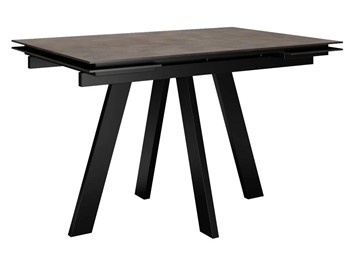Кухонный раскладной стол DikLine DM120 Хромикс бронза / опоры черные в Лангепасе