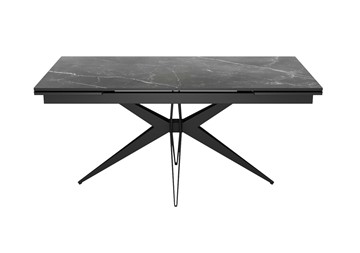 Керамический кухонный стол DikLine KW160 мрамор С45 (керамика черная)/опоры черные в Нижневартовске