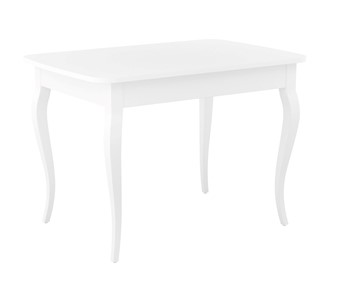 Кухонный раскладной стол Dikline M110 Белый/стекло белое сатин/ножки MC белые в Лангепасе - предосмотр