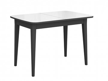 Кухонный стол раскладной Dikline M110 Венге/стекло белое глянец/ножки MM венге в Сургуте