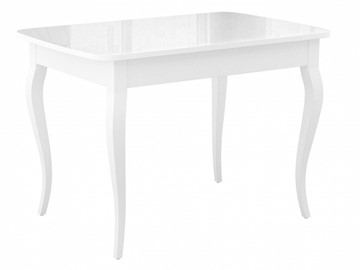 Раздвижной стол Dikline M120 Белый/стекло белое глянец/ножки MC белые в Нижневартовске