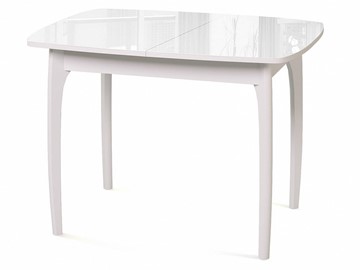 Кухонный стол раздвижной Dikline M15 Белый/стекло белое в Лангепасе
