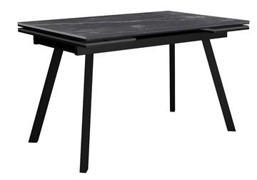 Раздвижной стол DikLine SKA125 Керамика Серый мрамор/подстолье черное/опоры черные (2 уп.) в Лангепасе