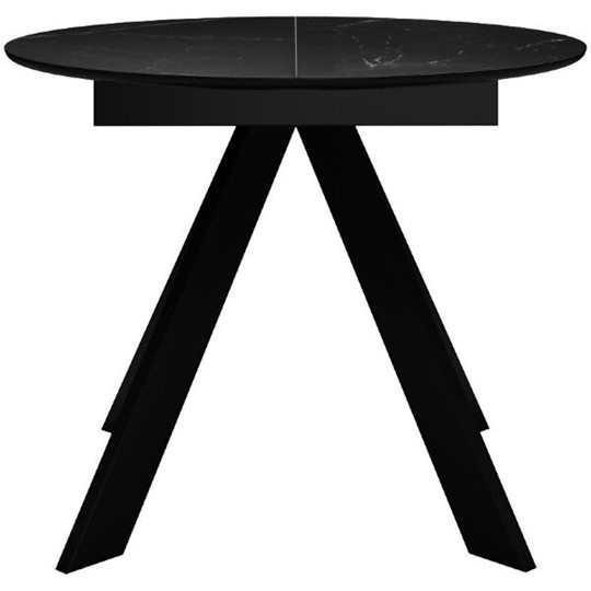 Кухонный раздвижной стол DikLine SKC100 D1000 Керамика Черный мрамор / опоры черные в Урае - изображение 1
