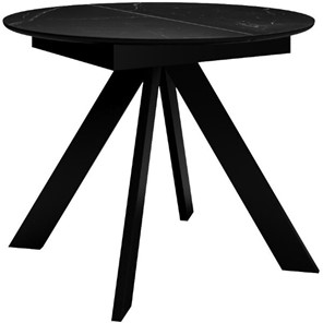 Кухонный раздвижной стол DikLine SKC100 D1000 Керамика Черный мрамор / опоры черные в Югорске