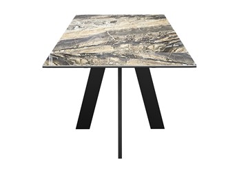 Кухонный стол раскладной DikLine SKM120 Керамика Amadeus/подстолье черное/опоры черные в Советском - предосмотр 1