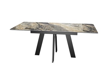 Кухонный стол раскладной DikLine SKM120 Керамика Amadeus/подстолье черное/опоры черные в Лангепасе - предосмотр 2