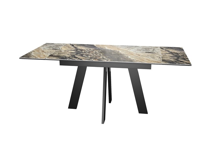 Кухонный стол раскладной DikLine SKM120 Керамика Amadeus/подстолье черное/опоры черные в Когалыме - изображение 2