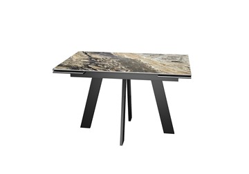 Кухонный стол раскладной DikLine SKM120 Керамика Amadeus/подстолье черное/опоры черные в Лангепасе