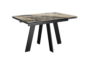 Кухонный стол раскладной DikLine SKM120 Керамика Amadeus/подстолье черное/опоры черные в Лангепасе - предосмотр 4