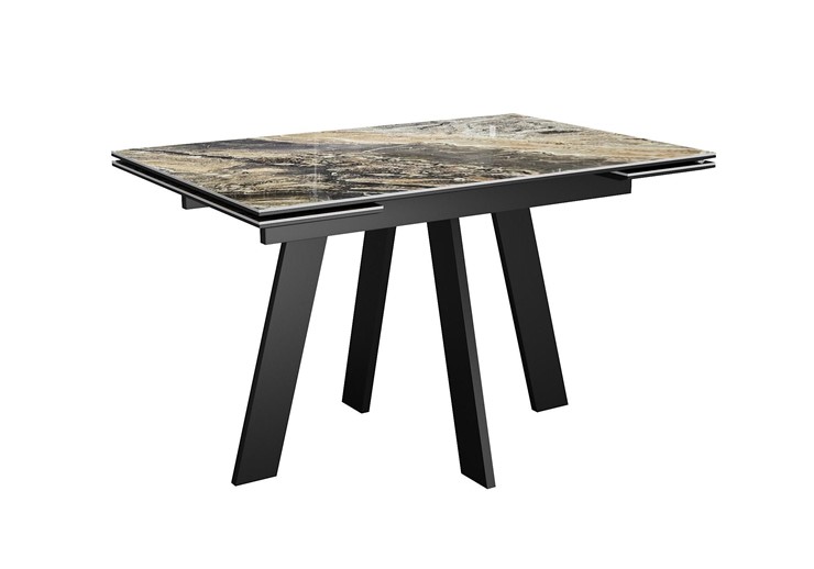 Кухонный стол раскладной DikLine SKM120 Керамика Amadeus/подстолье черное/опоры черные в Когалыме - изображение 4