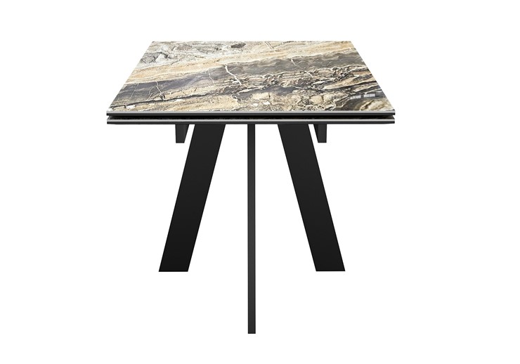 Кухонный стол раскладной DikLine SKM120 Керамика Amadeus/подстолье черное/опоры черные в Советском - изображение 5