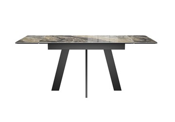 Кухонный стол раскладной DikLine SKM120 Керамика Amadeus/подстолье черное/опоры черные в Лангепасе - предосмотр 6
