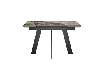 Кухонный стол раскладной DikLine SKM120 Керамика Amadeus/подстолье черное/опоры черные в Лангепасе - предосмотр 7