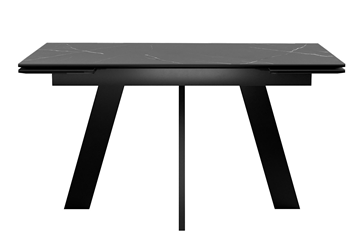 Обеденный раздвижной стол DikLine SKM140 Керамика Черный мрамор/подстолье черное/опоры черные (2 уп.) в Лангепасе - предосмотр 4