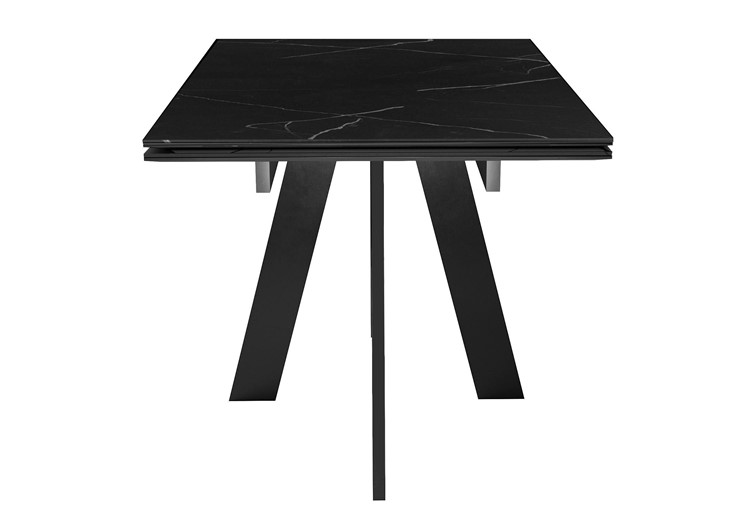 Обеденный раздвижной стол DikLine SKM140 Керамика Черный мрамор/подстолье черное/опоры черные (2 уп.) в Лангепасе - изображение 1
