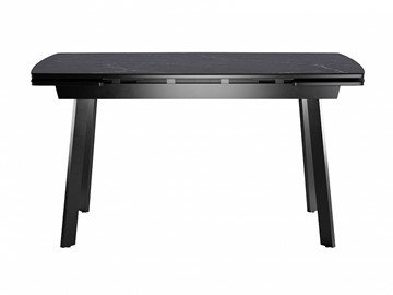 Кухонный стол раздвижной Dikline US140 Стекло мрамор черный сатин/ножки черные в Лангепасе - предосмотр 1
