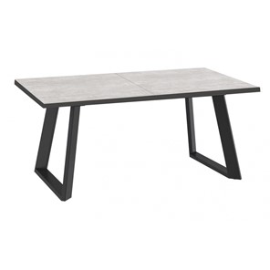 Кухонный стол раскладной Dikline ZL160 Хромикс белый/ножки черные в Когалыме