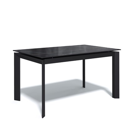 Кухонный раздвижной стол DT1400 (черный/стекло камень черный сатин) в Лангепасе - изображение