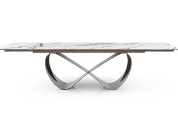 Кухонный стол раздвижной DT9305CI (200-300) белый керамика KL-188/золотая пудра в Урае - предосмотр 1