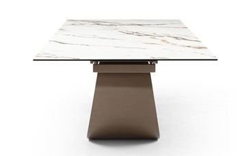 Кухонный стол раздвижной DT9305CI (200-300) белый керамика KL-188/золотая пудра в Урае - предосмотр 2