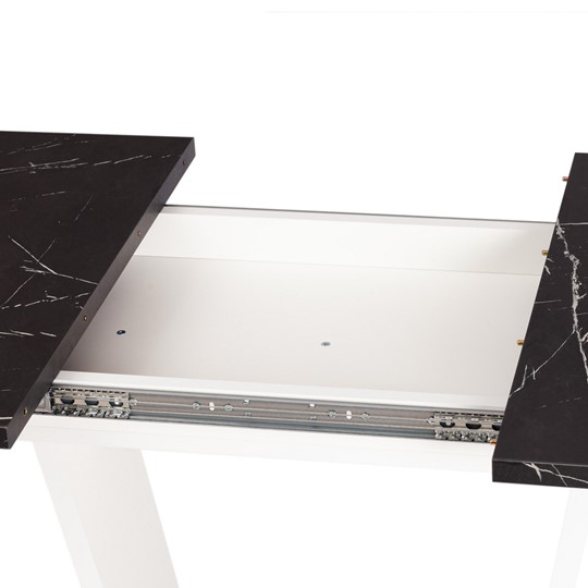 Кухонный раскладной стол FOX, ЛДСП, 68.6x110-145x75 см, Мрамор черный/Белый, арт.21177 в Лангепасе - изображение 10