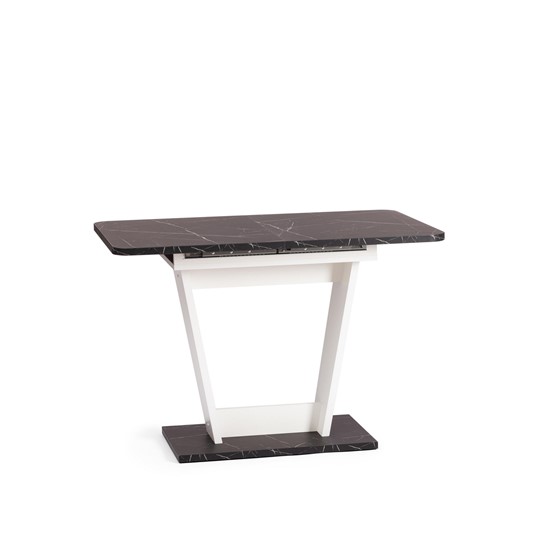 Кухонный раскладной стол FOX, ЛДСП, 68.6x110-145x75 см, Мрамор черный/Белый, арт.21177 в Лангепасе - изображение 3