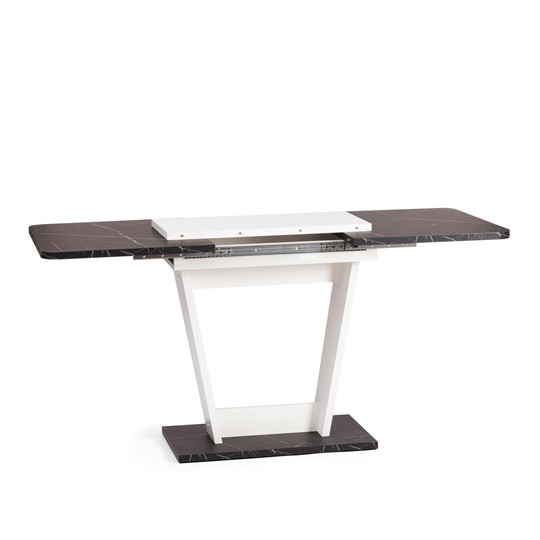 Кухонный раскладной стол FOX, ЛДСП, 68.6x110-145x75 см, Мрамор черный/Белый, арт.21177 в Лангепасе - изображение 5