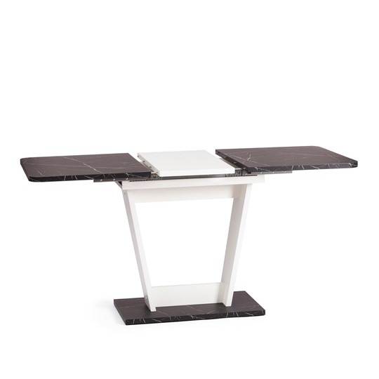 Кухонный раскладной стол FOX, ЛДСП, 68.6x110-145x75 см, Мрамор черный/Белый, арт.21177 в Лангепасе - изображение 6
