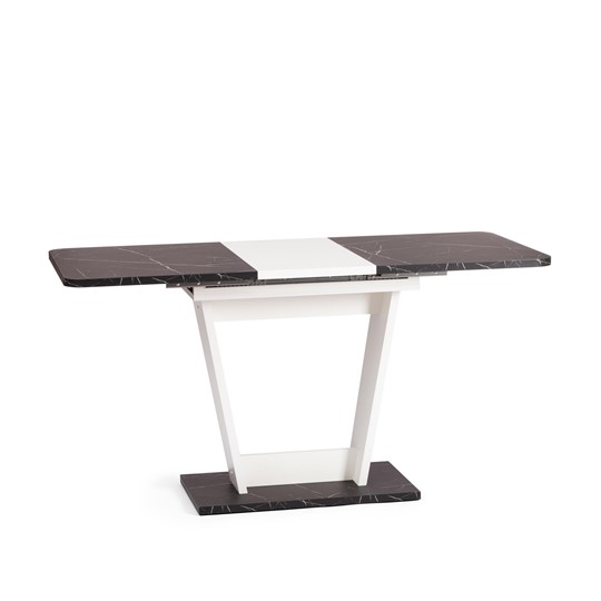 Кухонный раскладной стол FOX, ЛДСП, 68.6x110-145x75 см, Мрамор черный/Белый, арт.21177 в Лангепасе - изображение 7