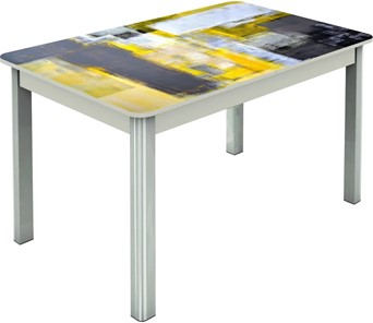 Кухонный стол раздвижной Гамбург исп.1 ноги метал. крашеные №23, Фотопечать (Текстура №51) в Лангепасе