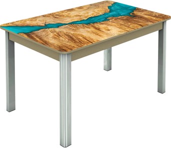 Кухонный стол раздвижной Гамбург исп.2 ноги метал. крашеные №23, Фотопечать (Дерево №30) в Нижневартовске