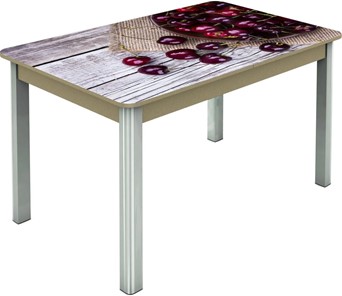 Кухонный стол раздвижной Гамбург исп.2 ноги метал. крашеные №23, Фотопечать (Фрукты №29) в Нягани