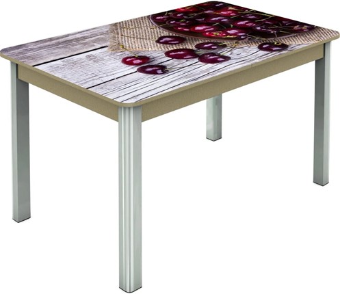 Кухонный стол раздвижной Гамбург исп.2 ноги метал. крашеные №23, Фотопечать (Фрукты №29) в Урае - изображение