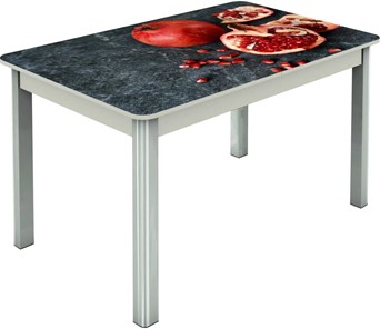 Кухонный стол раскладной Гамбург исп.2 ноги метал. крашеные №23, Фотопечать (Фрукты №31) в Лангепасе