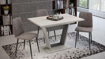 Кухонный стол раздвижной Гавана тип 1 (Дуб крафт белый/Серый графит) в Югорске - предосмотр 4