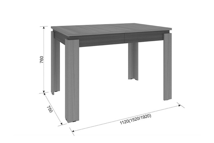 Обеденный раздвижной стол Гермес 2 дуб млечный-венге 750х1120х760 в Лангепасе - изображение 2